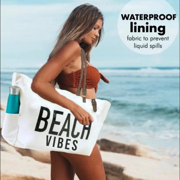 Keho Handbags - KEHO "Beach Vibes" Beach Bag (White)
